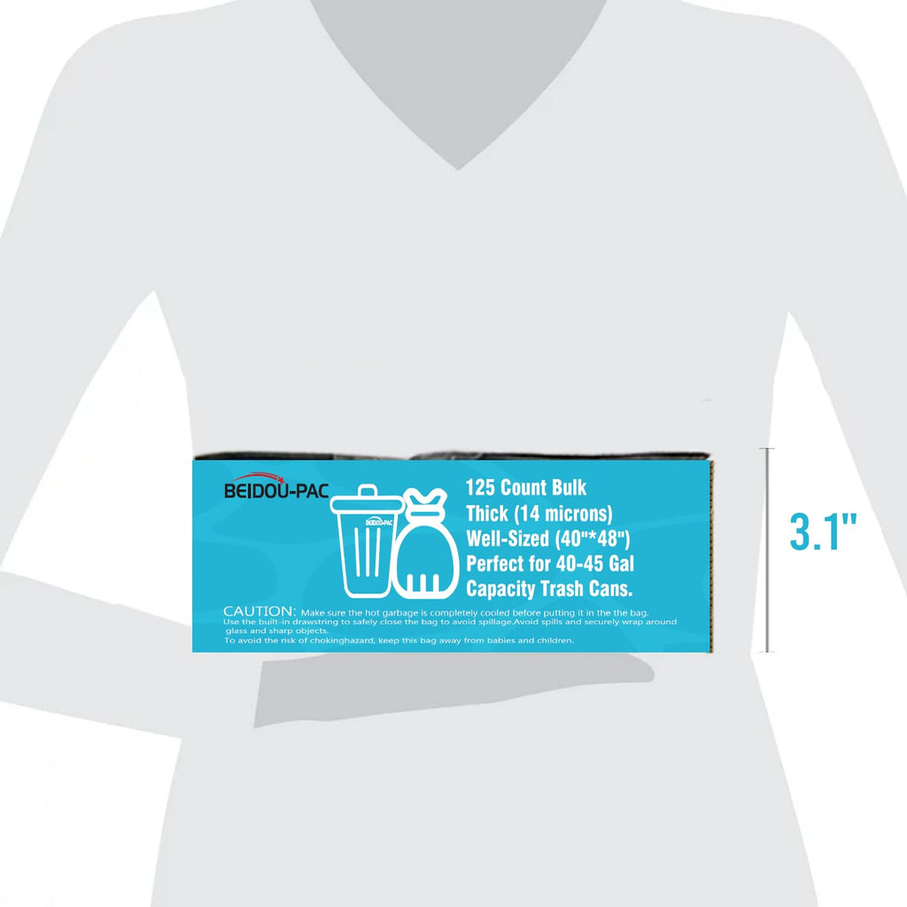 40-45 Gallon Clear Heavy Duty Plastic Trash Bags, 125 Count C834