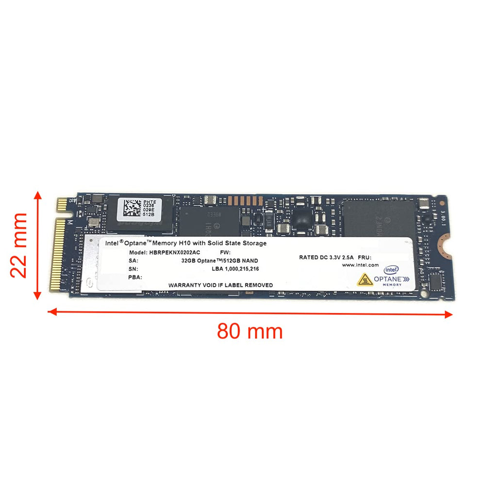 32GB Optane Memory with 512GB SSD M.2 2280 NVMe PCIe Gen3 x4 O837013