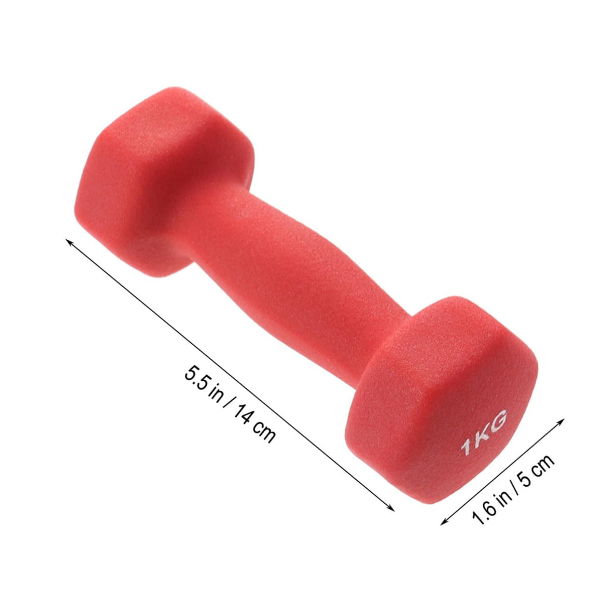 Ergonomic Hexagonal Neoprene Coated Dumbbells Red N52719