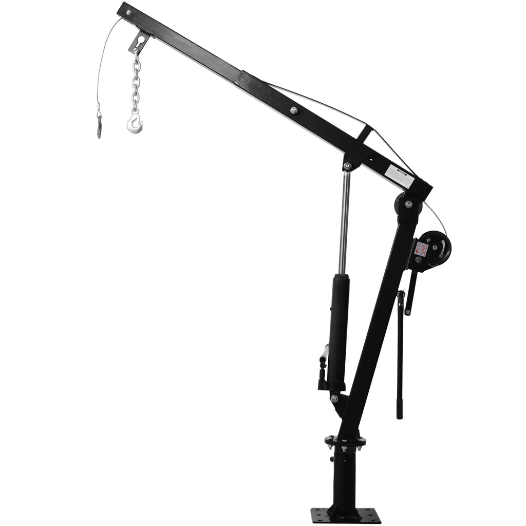 Hydraulic Pickup Truck Crane with Hand Winch, 2000-Lb. Capacity, Adjustable Boom, 360° Pivot X32355