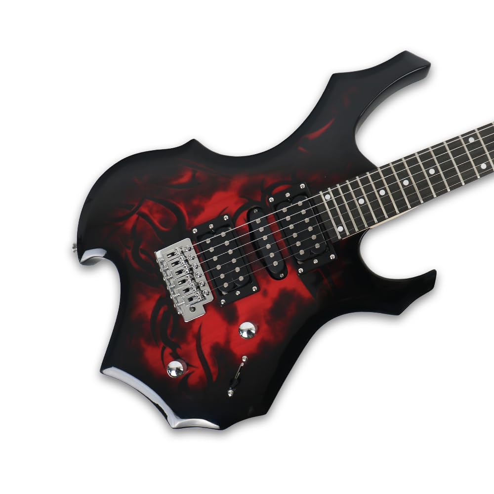 Fire Red Electric Guitar Kit Set with 20W Amplifier W4188