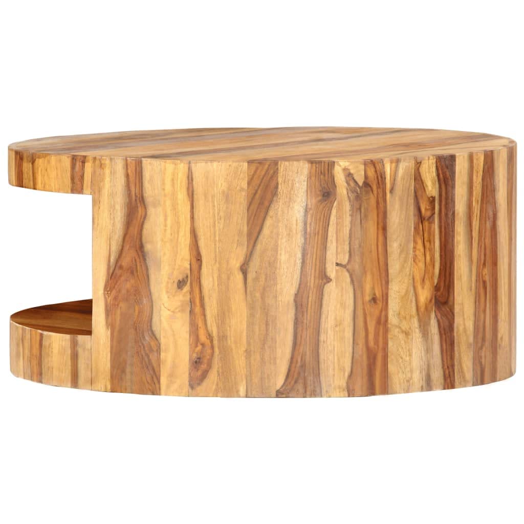 Round Wood Coffee Table with Storage Z147