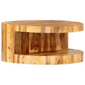Round Wood Coffee Table with Storage Z147