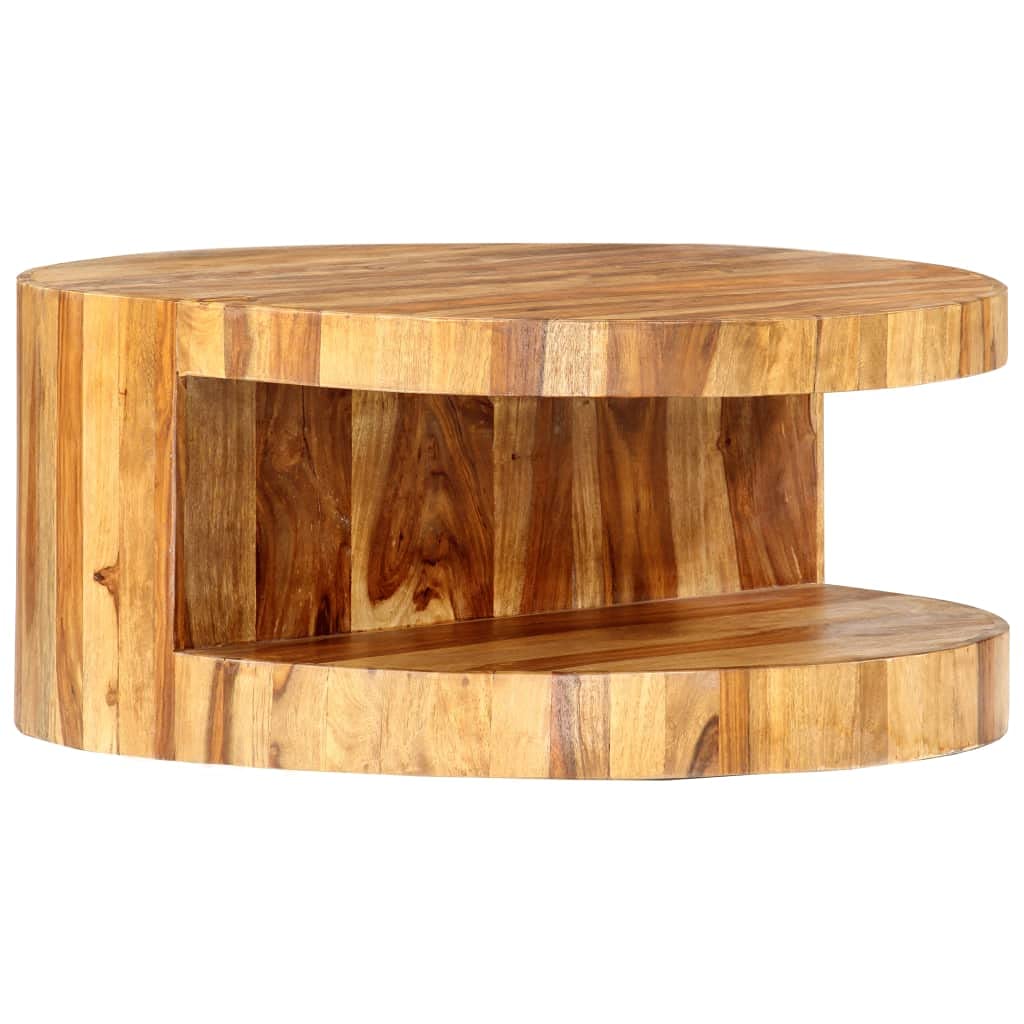 Round Wood Coffee Table with Storage Z147