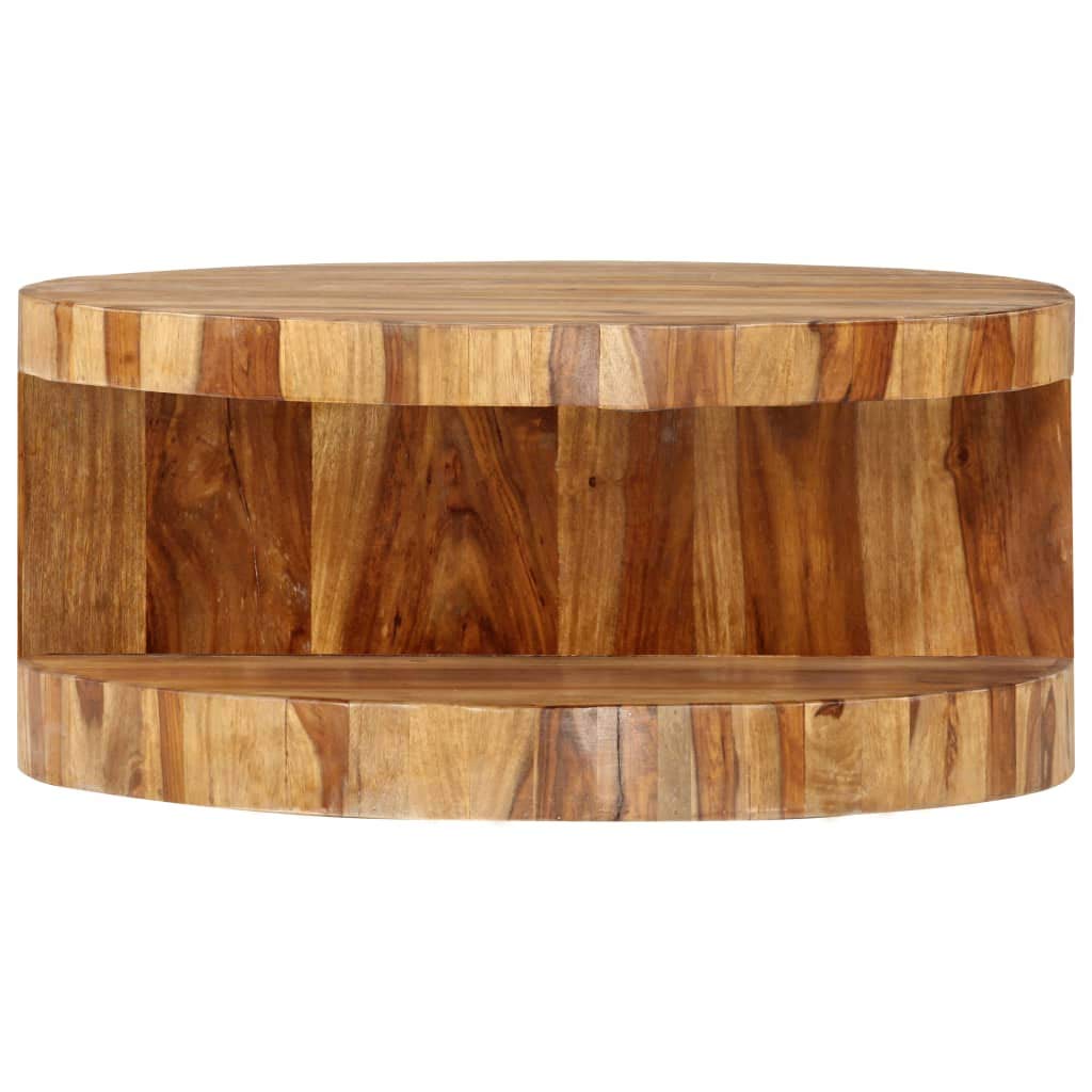 Round Wood Coffee Table with Storage Z147