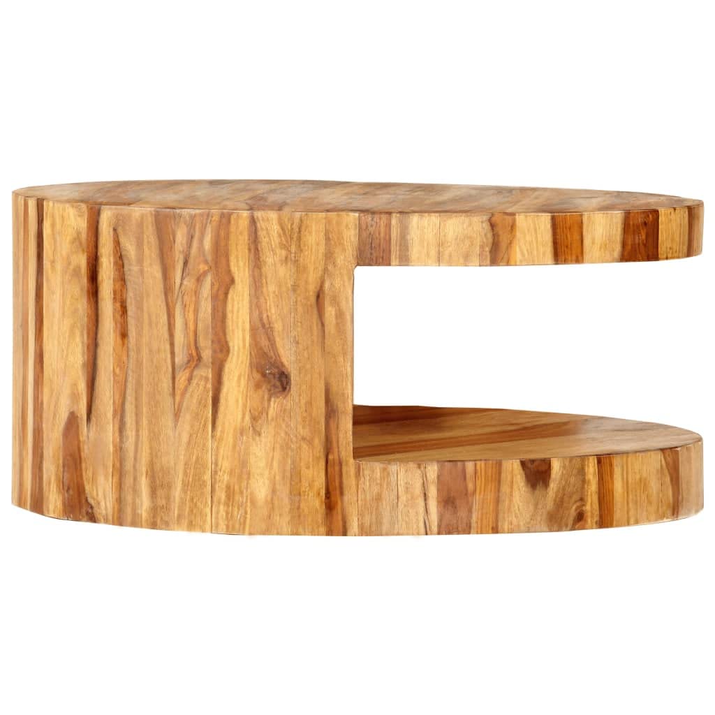 Round Wood Coffee Table with Storage Z147