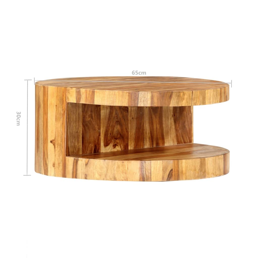 Round Wood Coffee Table with Storage Z147