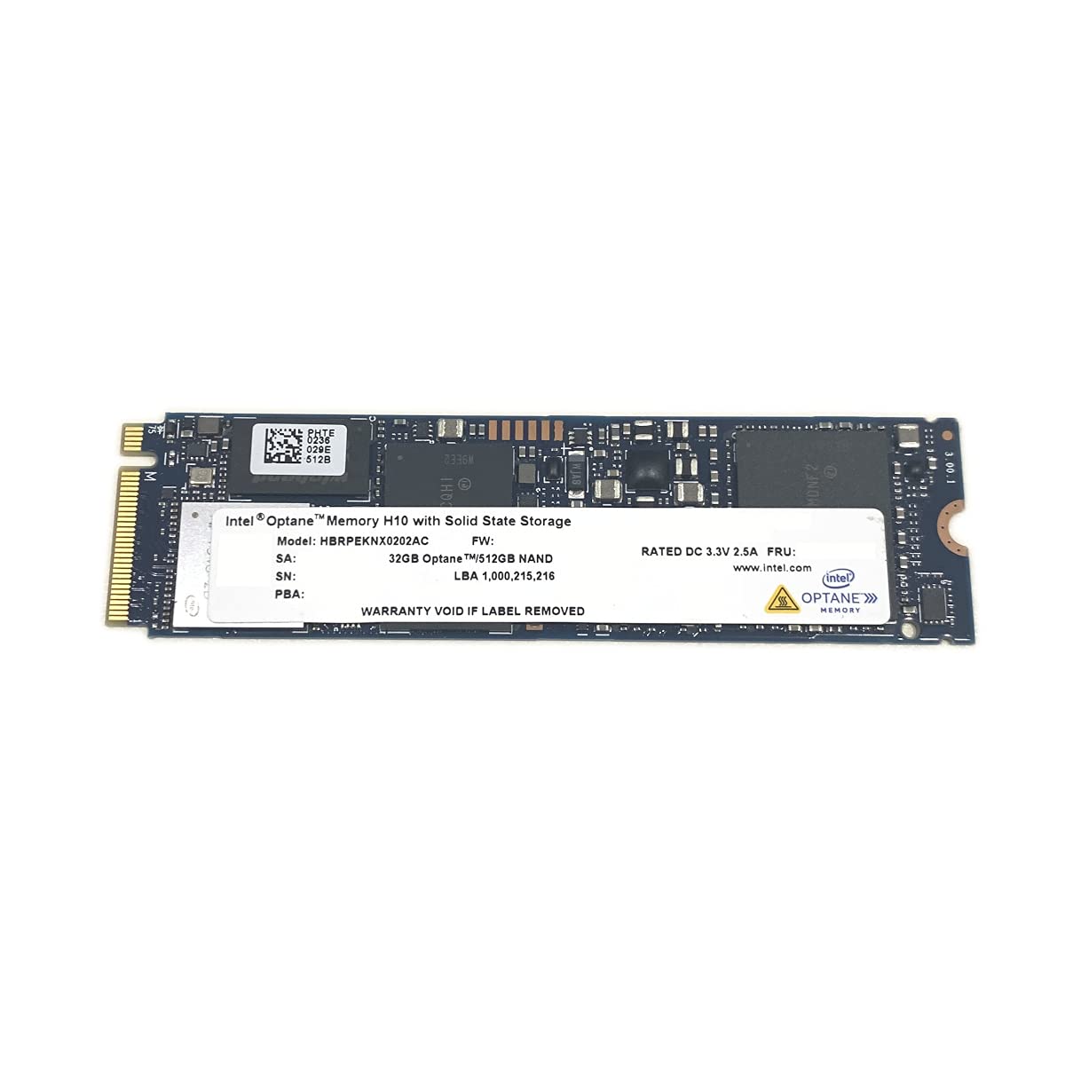 32GB Optane Memory with 512GB SSD M.2 2280 NVMe PCIe Gen3 x4 O837013
