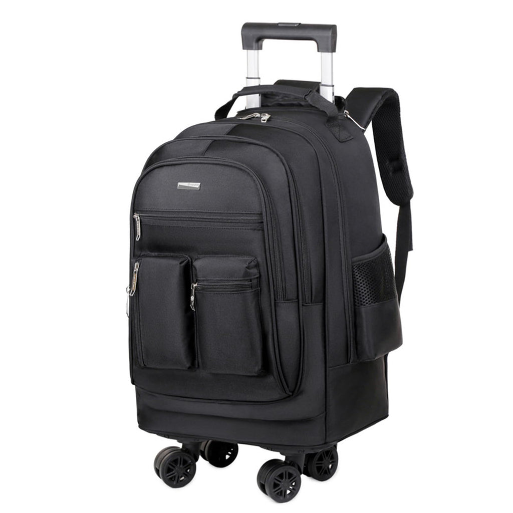 Rolling Backpack with Silent Wheels Black X203