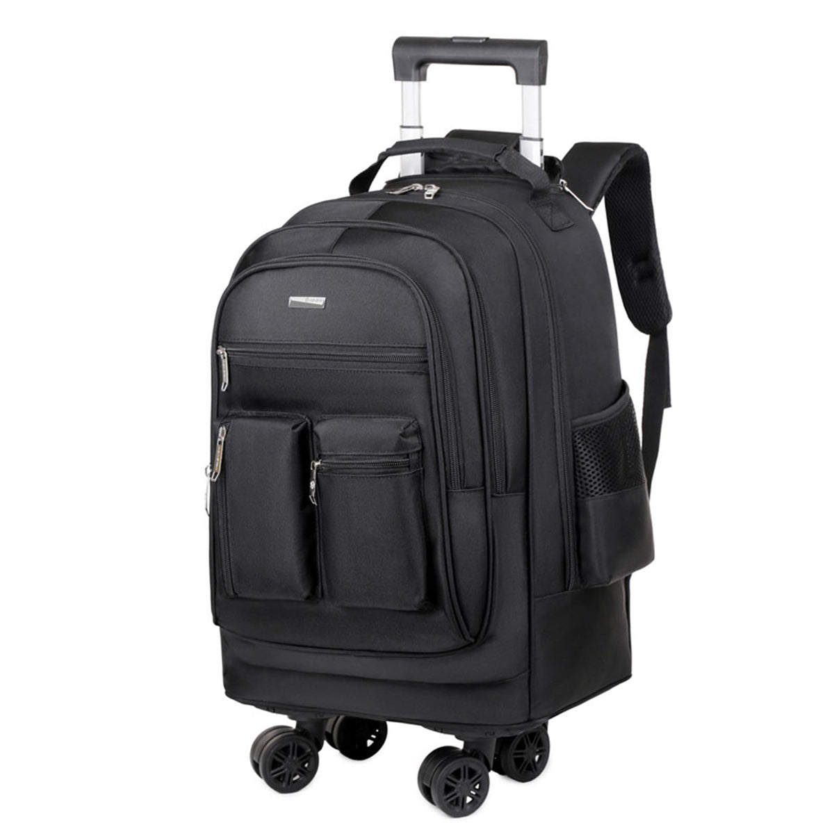Rolling Backpack with Silent Wheels Black X203