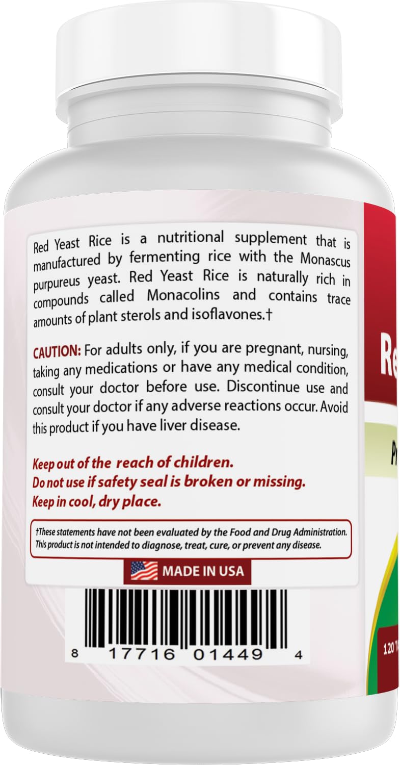 Red Yeast Rice 1200 mg 120 Tablets Pack of 2 C2287