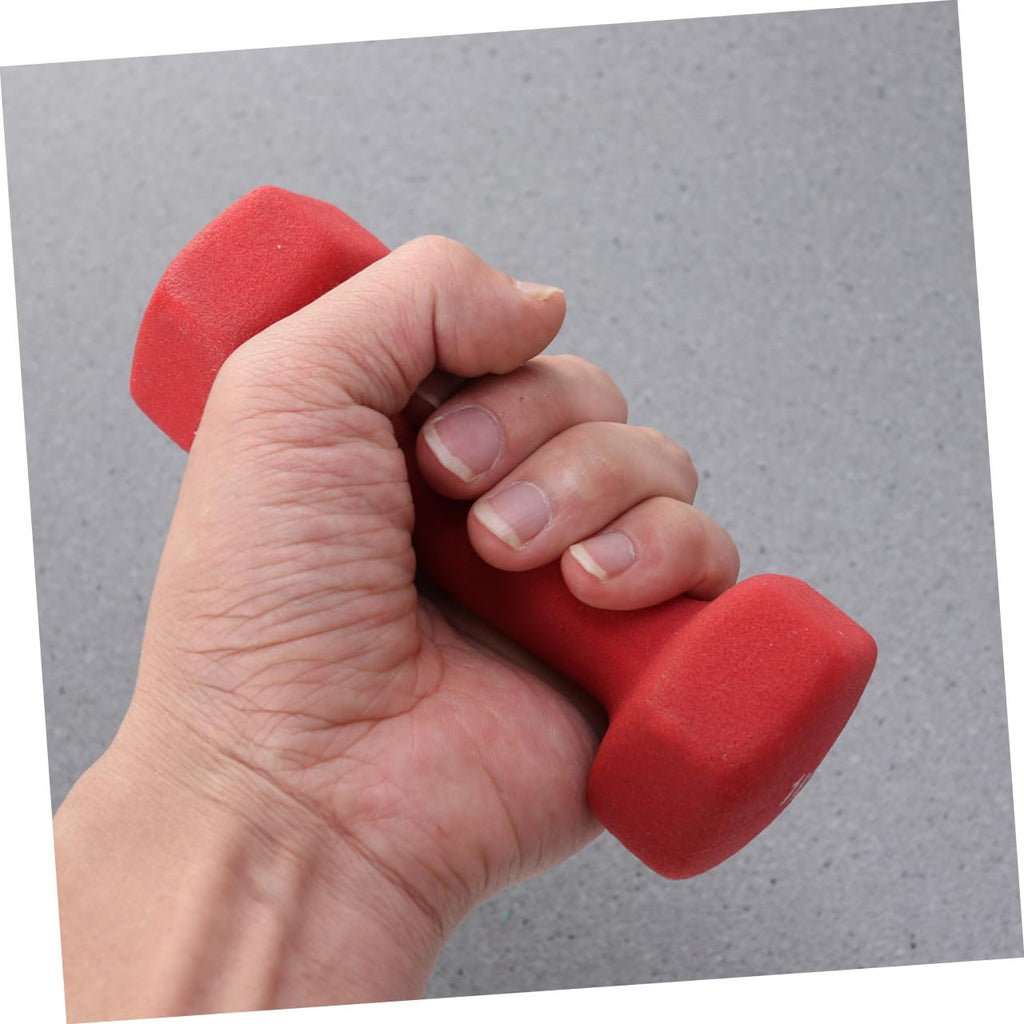 Ergonomic Hexagonal Neoprene Coated Dumbbells Red N52719
