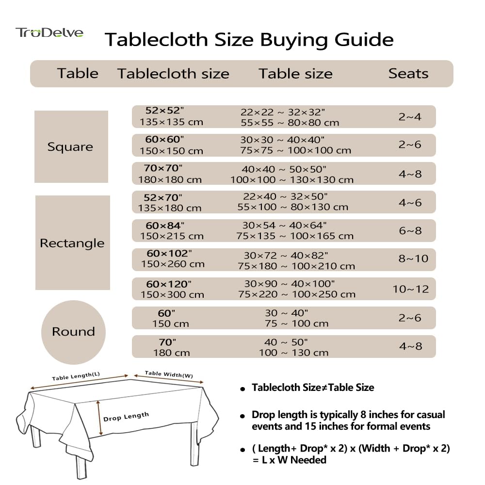 Square 52x52 Inch Washable Tablecloth N215