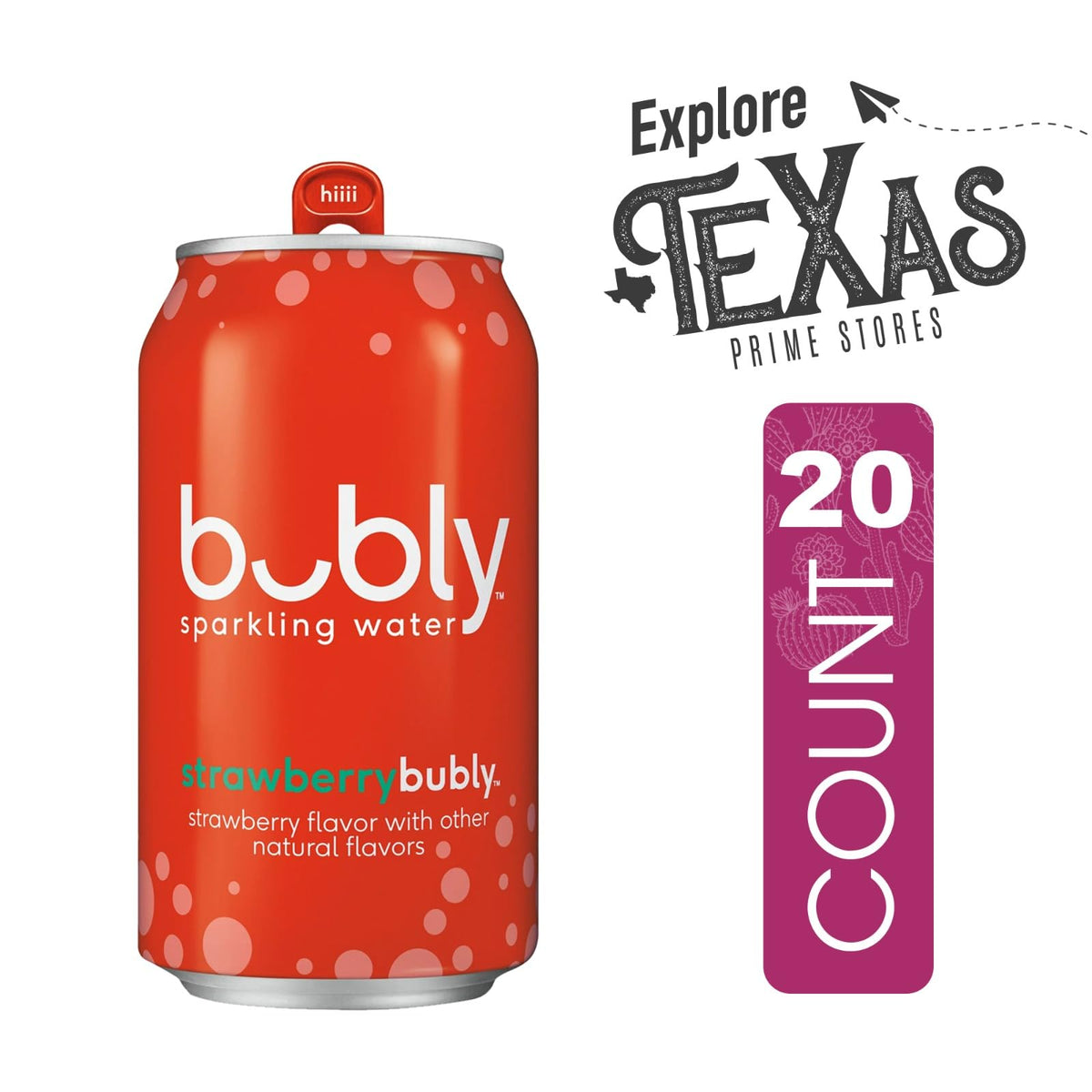 Strawberry Flavored Sparkling Water 12 fl oz Aluminum Can 20-Pack T4512