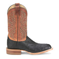 Black Brown Ostrich Square Toe Pull On Dress Boots Y163760