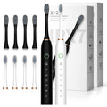 Black White 2 Pack Electric Toothbrush with 8 Brush Heads G538618