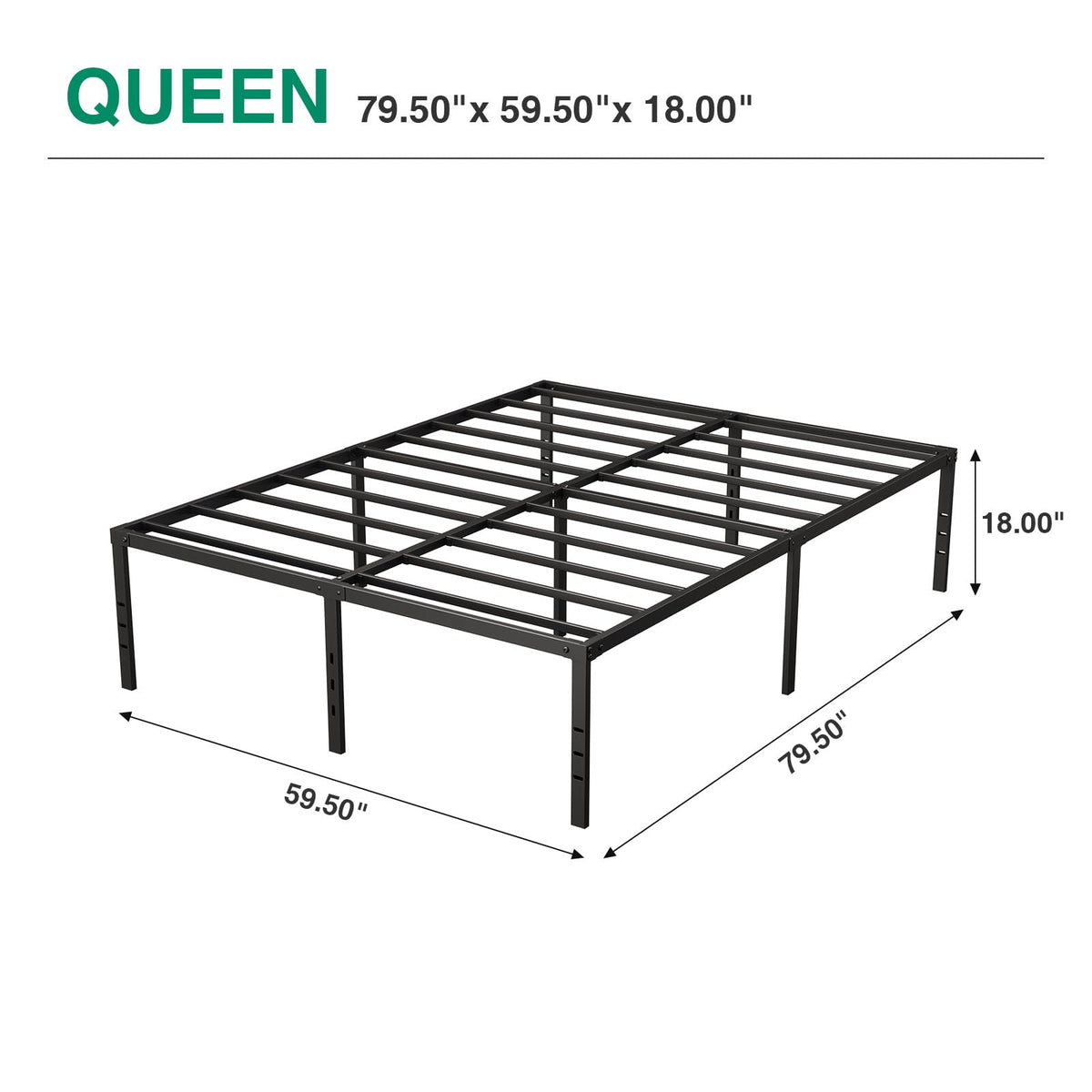Queen Size Metal Bed Frame with Underbed Storage W2969