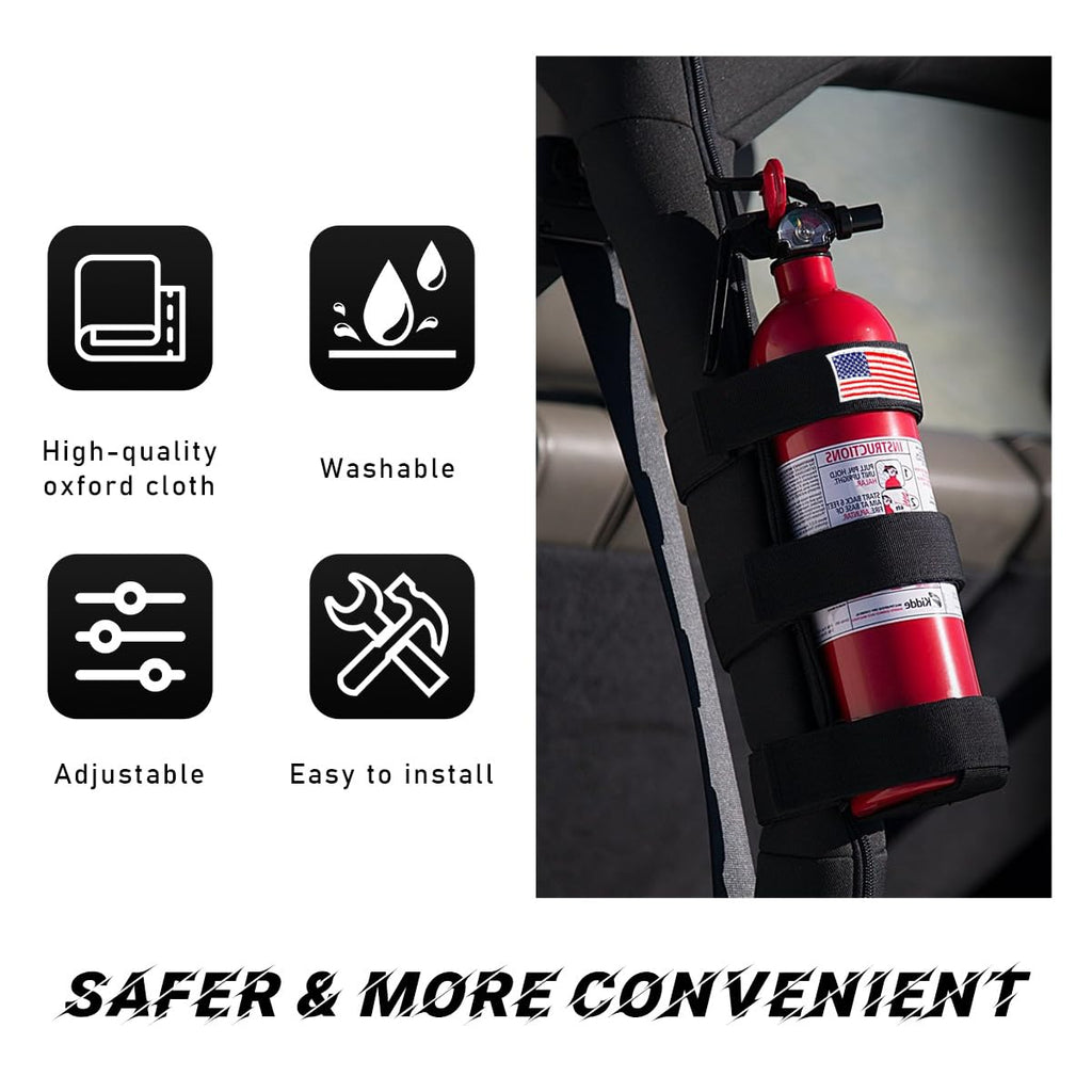 Adjustable Fire Extinguisher Holder with American Flag Pattern Strap Z945