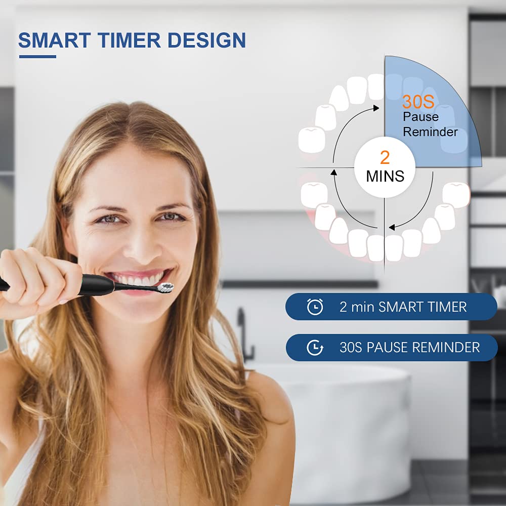 2 Pack Rechargeable Electric Toothbrushes with 8 Brush Heads J21752
