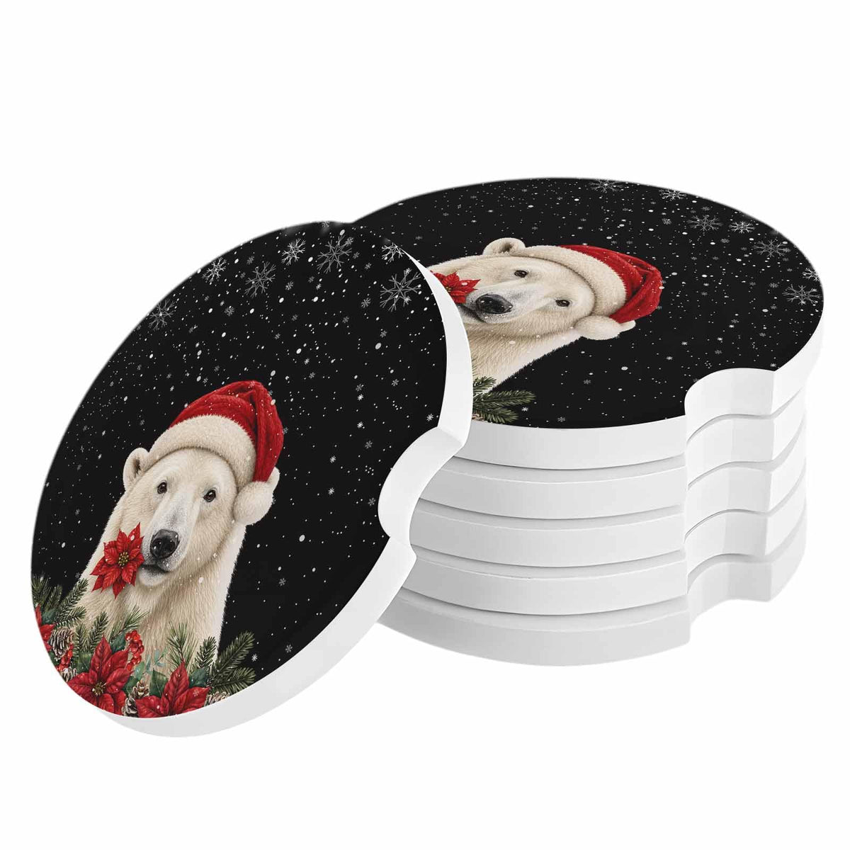 Absorbent Ceramic Stone Car Coasters Set of 2 L645893