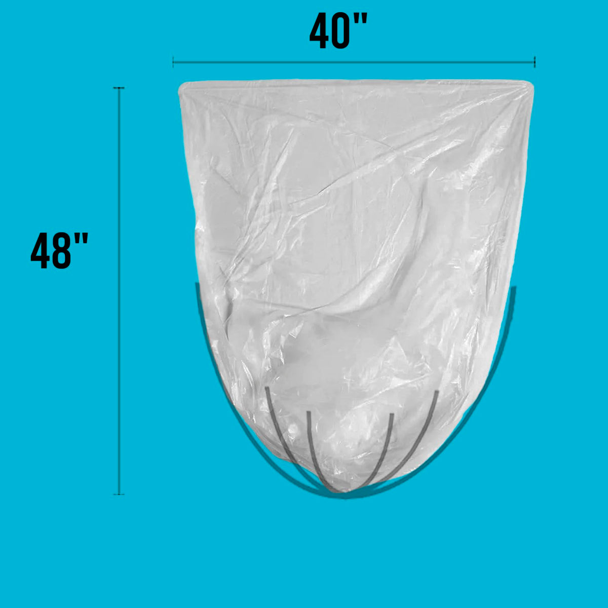 40-45 Gallon Clear Heavy Duty Plastic Trash Bags, 125 Count C834