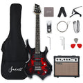Fire Red Electric Guitar Kit Set with 20W Amplifier W4188