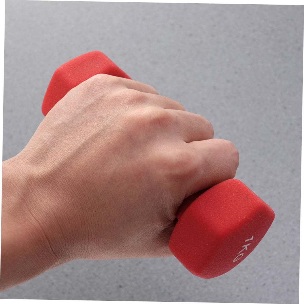 Ergonomic Hexagonal Neoprene Coated Dumbbells Red N52719