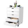 White 5 Drawer Rolling Storage Cabinet C607