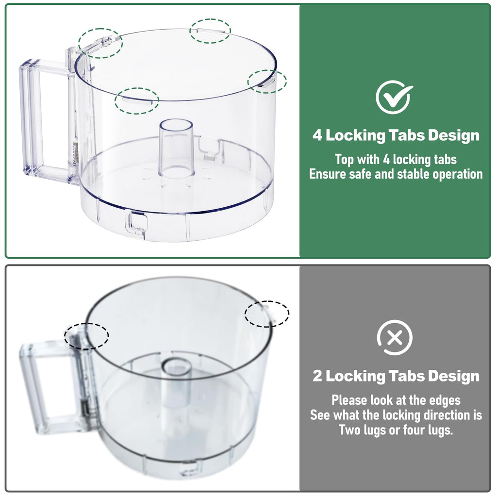Food Processor Work Bowl 7-Cup with 4 Locking Tabs T5614