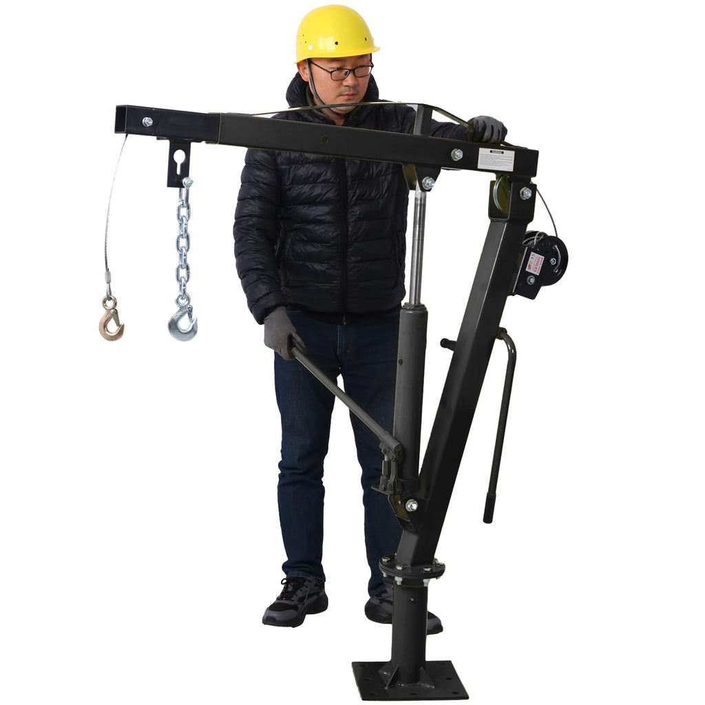 Hydraulic Pickup Truck Crane with Hand Winch, 2000-Lb. Capacity, Adjustable Boom, 360° Pivot X32355