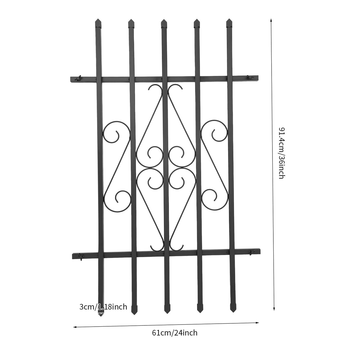 Window Security Bars Rust Resistant 24 x 36in Y759