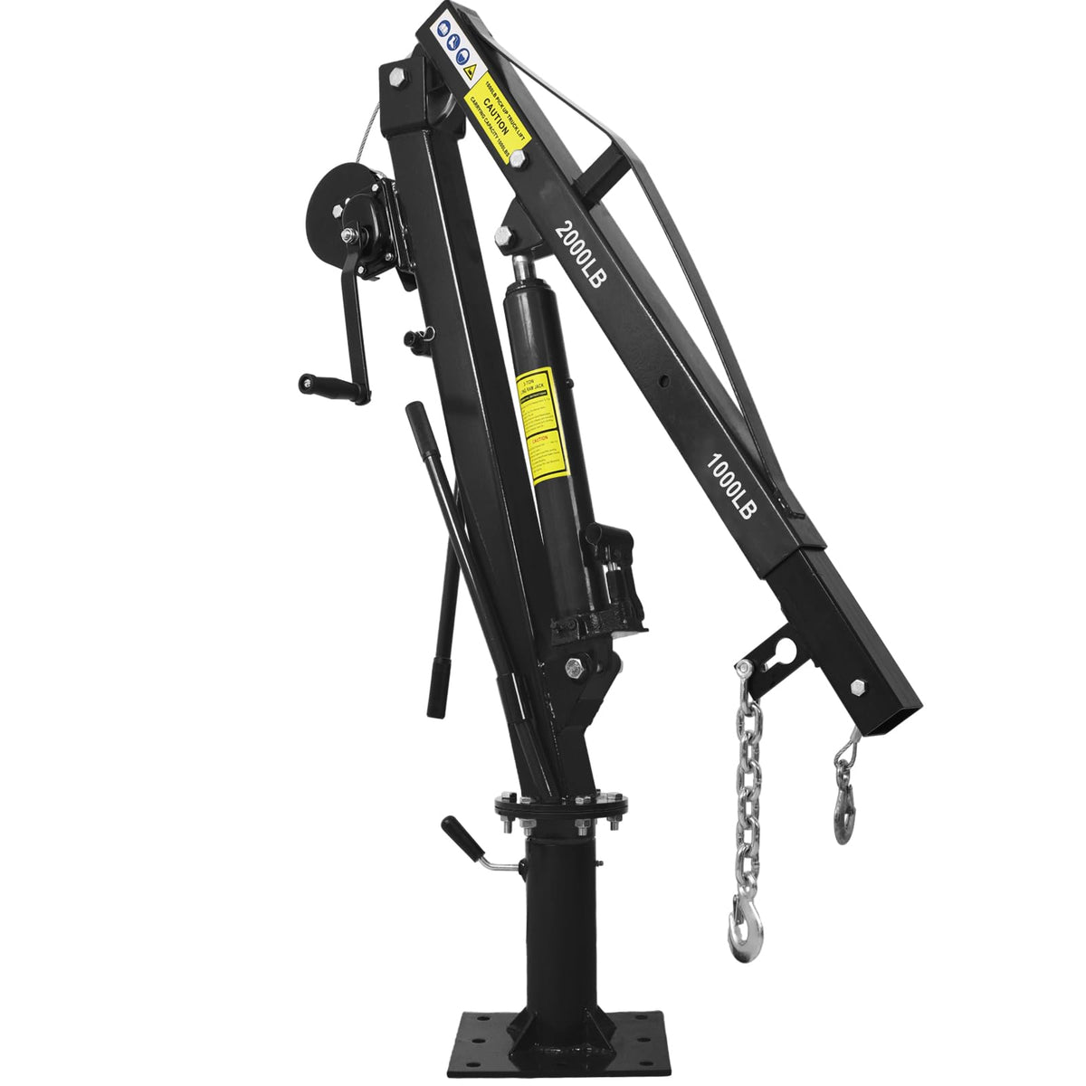 Hydraulic Pickup Truck Crane with Hand Winch, 2000-Lb. Capacity, Adjustable Boom, 360° Pivot X32355