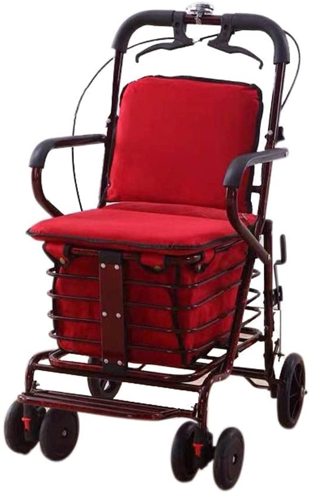 Folding Carbon Steel Rollator Walker Shopping Trolley A370