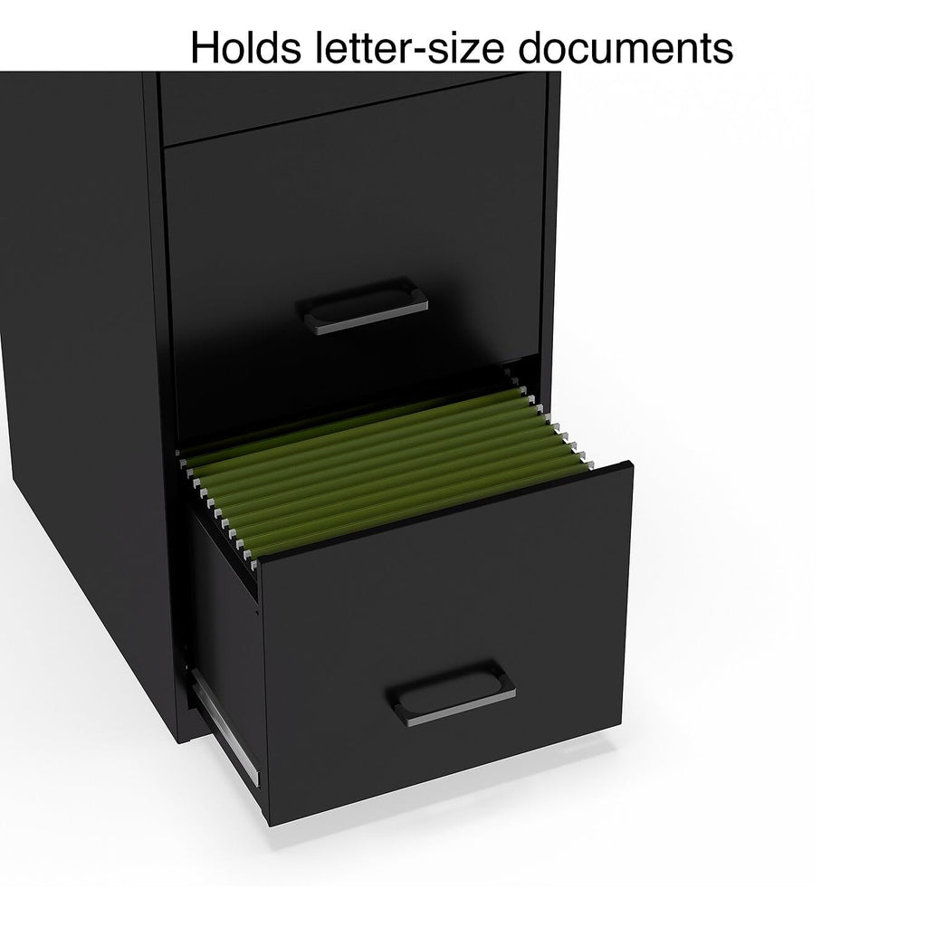Black 3 Drawer Letter Legal Locking File Cabinet F185