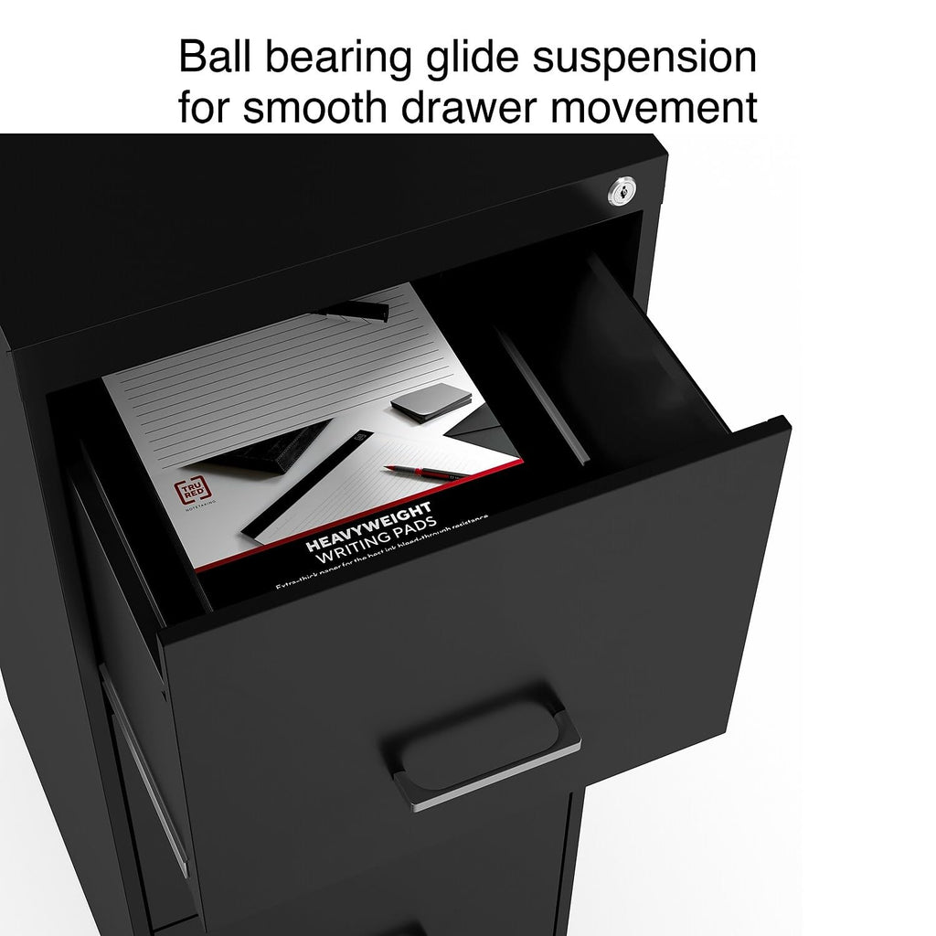 Black 3 Drawer Letter Legal Locking File Cabinet F185