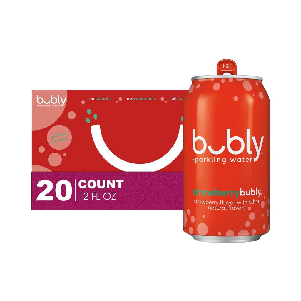 Strawberry Flavored Sparkling Water 12 fl oz Aluminum Can 20-Pack T4512