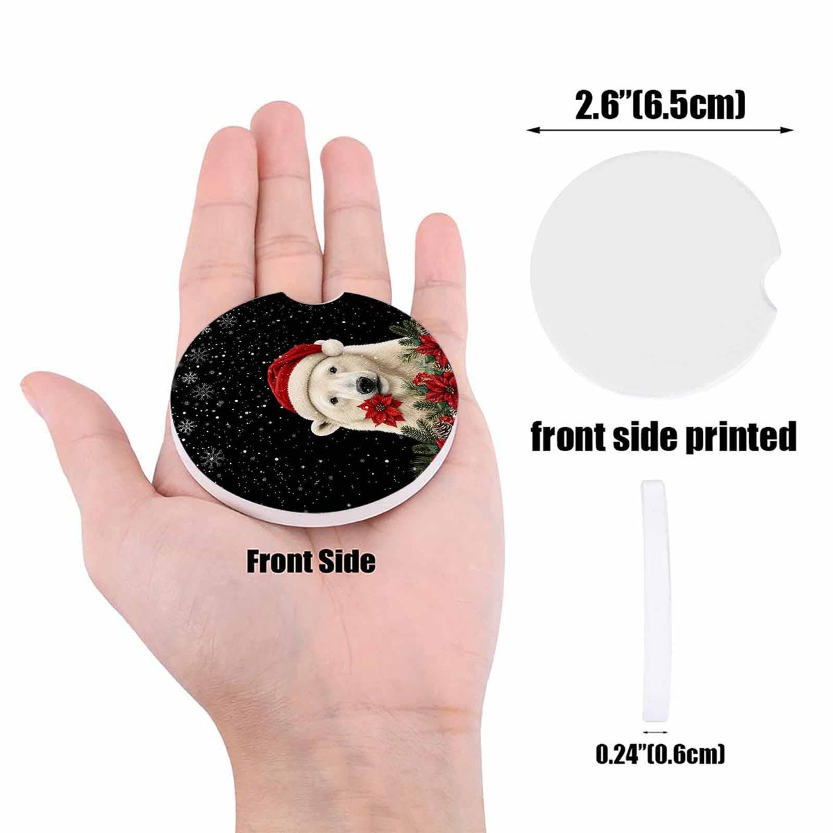 Absorbent Ceramic Stone Car Coasters Set of 2 L645893