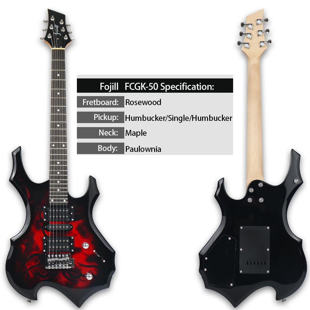 Fire Red Electric Guitar Kit Set with 20W Amplifier W4188