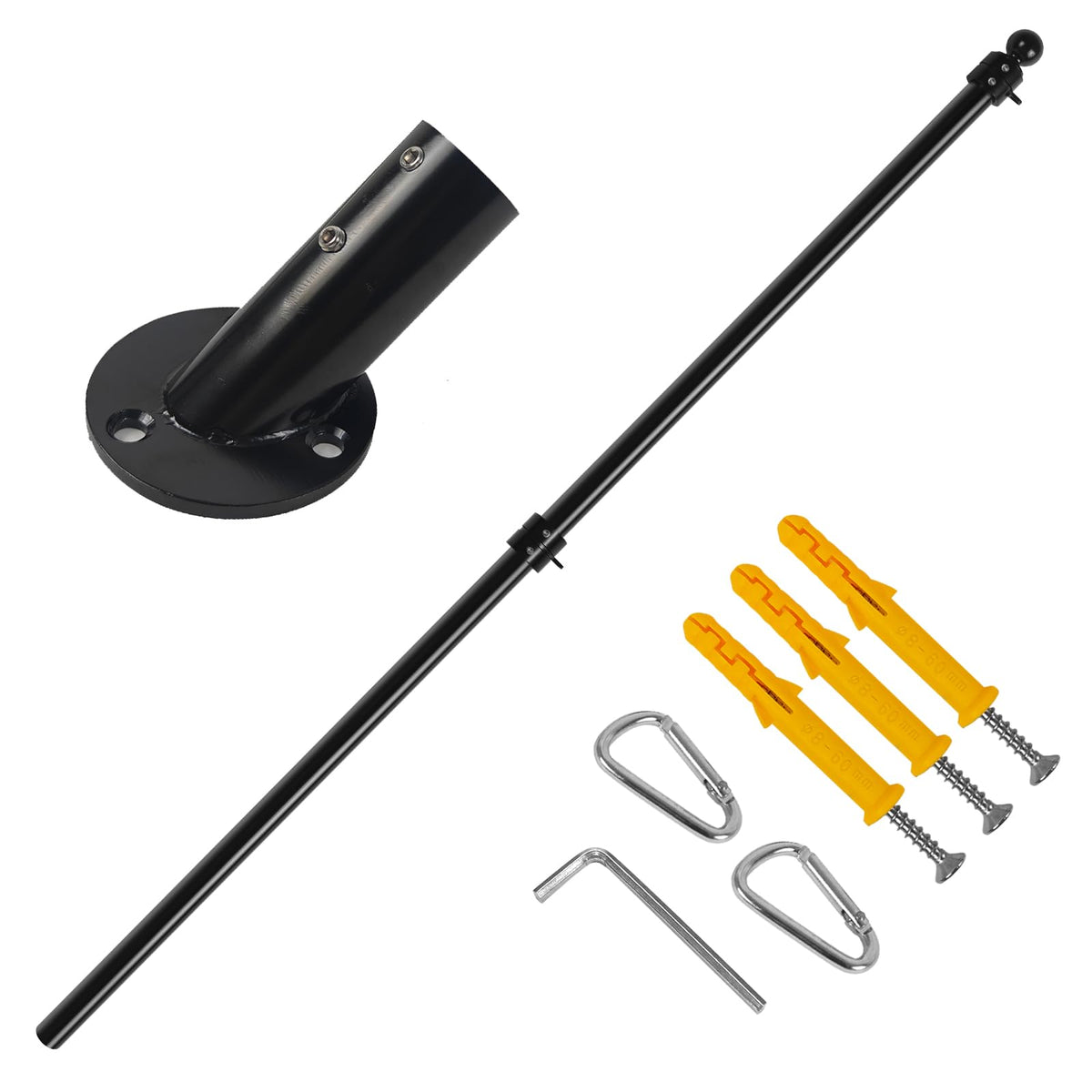 47" Stainless Steel Flag Pole Kit with Wall Mount Bracket T69838