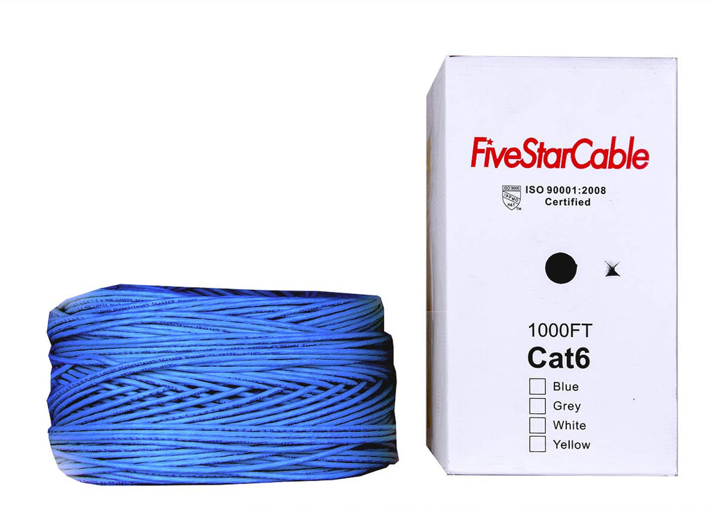 Blue Cat6 1000ft 23AWG UTP Ethernet Cable F130