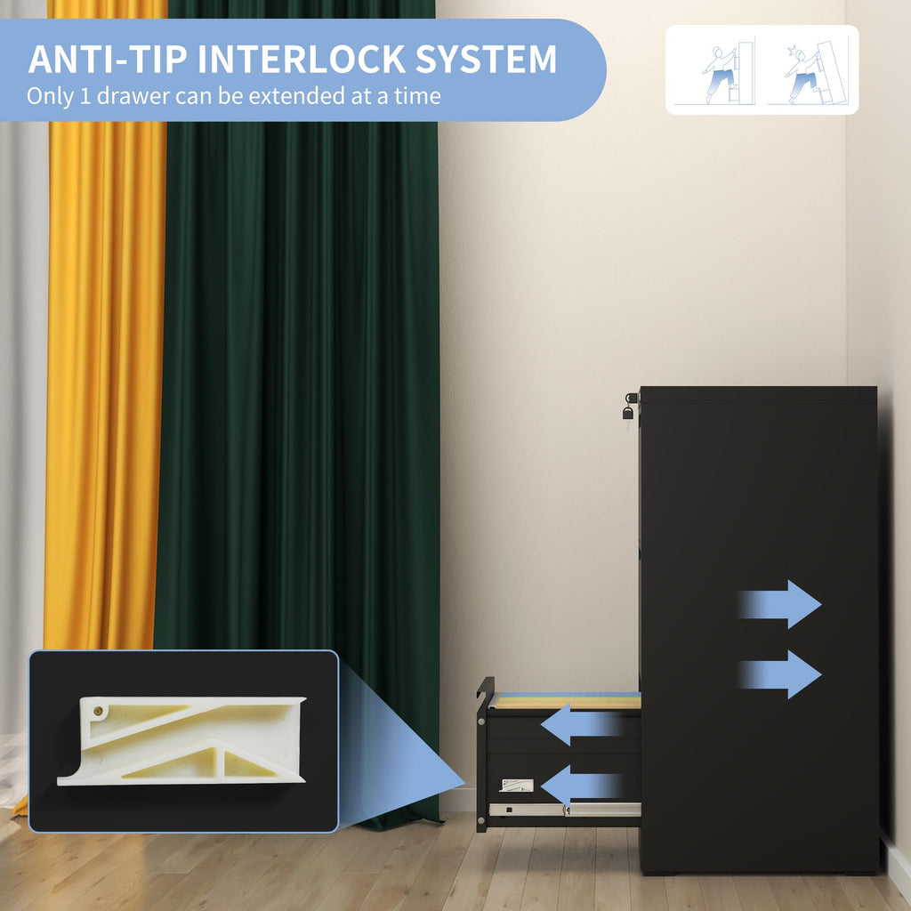 3 Drawer Metal File Cabinet with Lock J12029