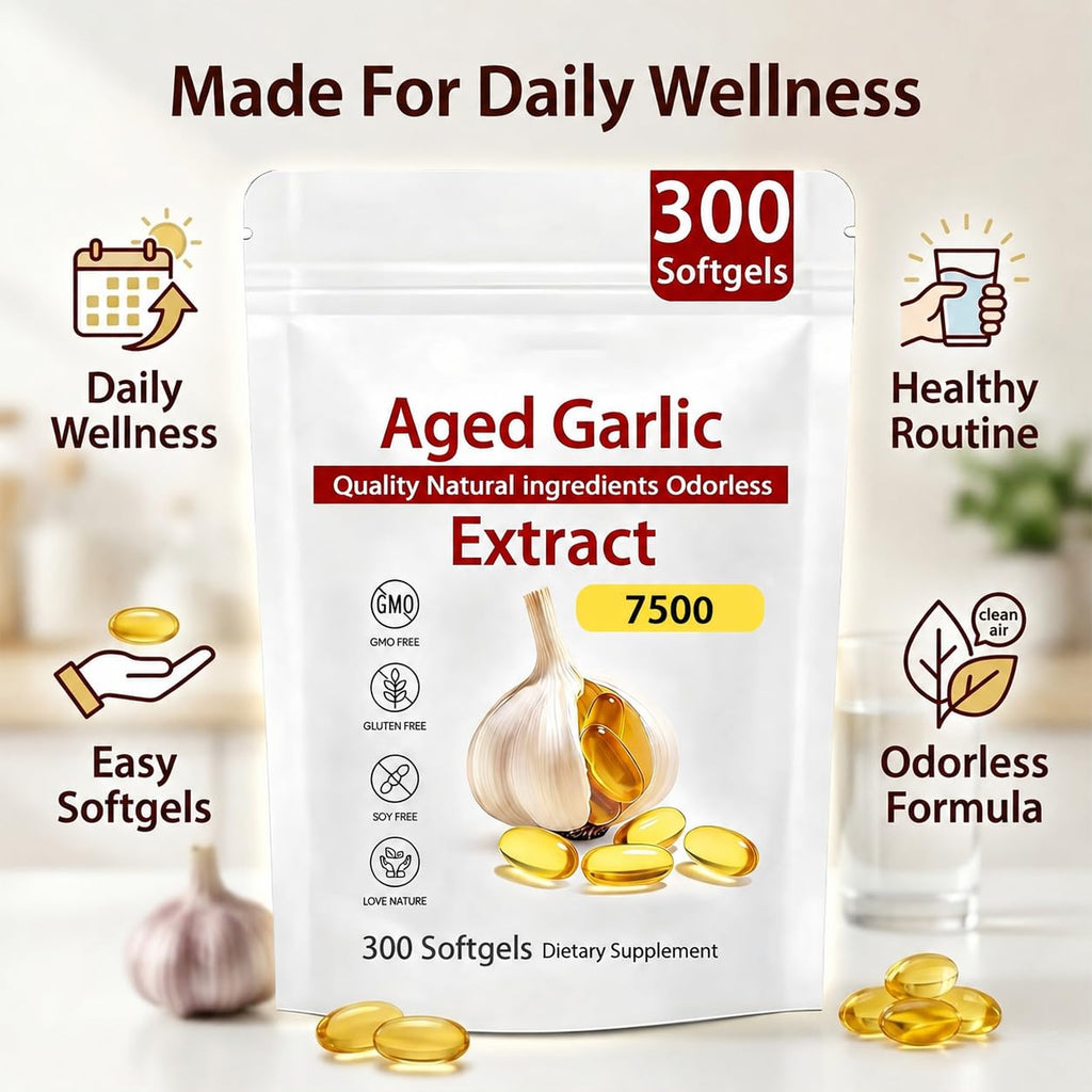 Odorless Organic Garlic Extract Capsules 300 Softgels W852