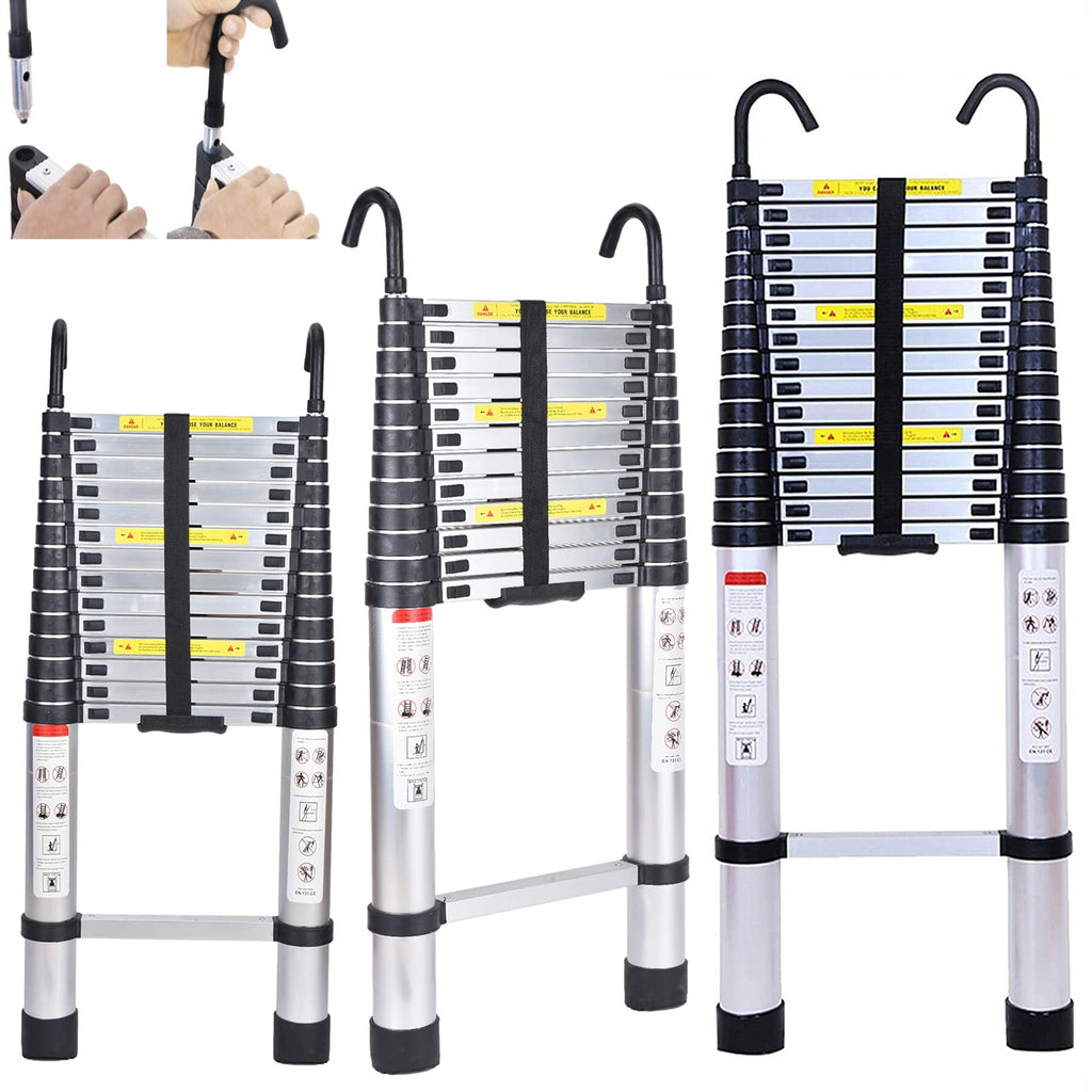 Aluminum Telescoping Extension Ladder 330 Lb Capacity T61696