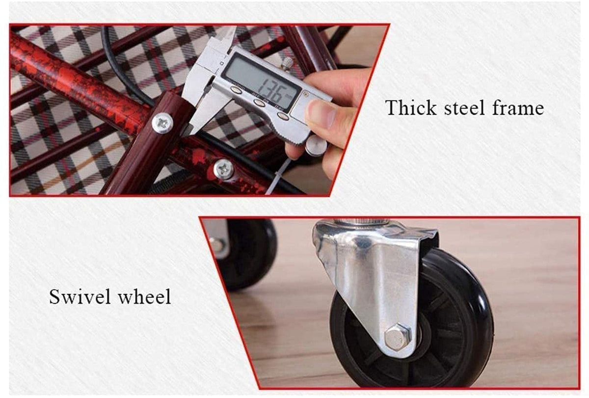 Folding Carbon Steel Rollator Walker Shopping Trolley A370