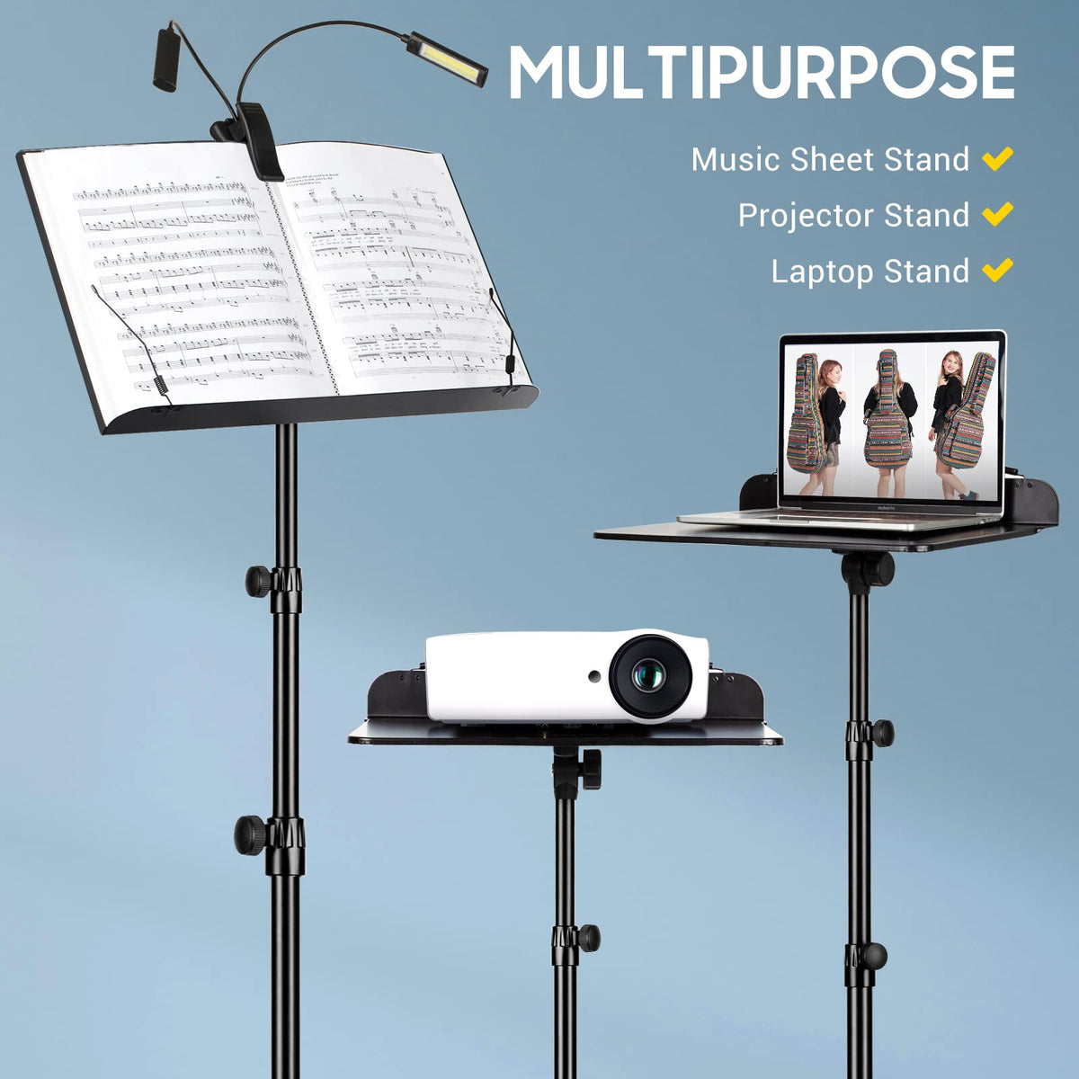 6 IN 1 Sheet Music Stand with Carrying Bag Metal Portable I139651