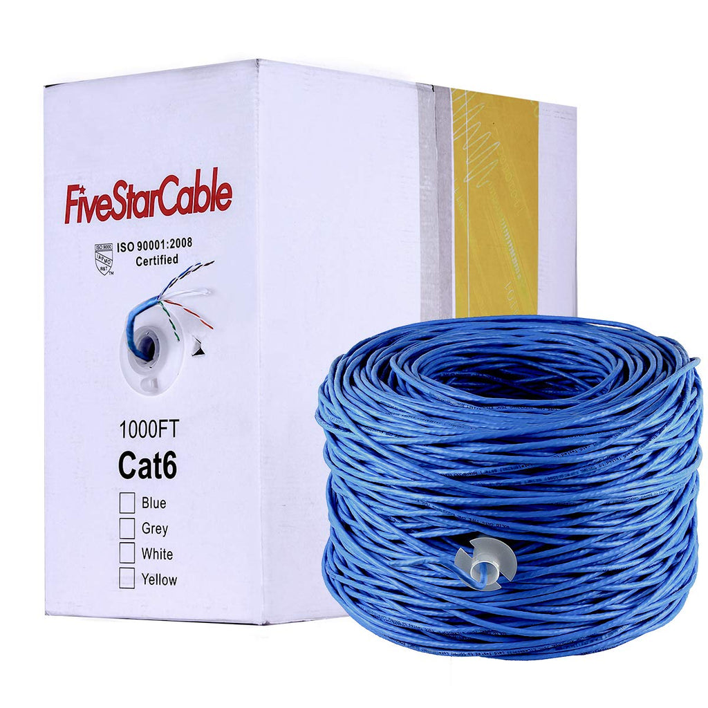 Blue Cat6 1000ft 23AWG UTP Ethernet Cable F130