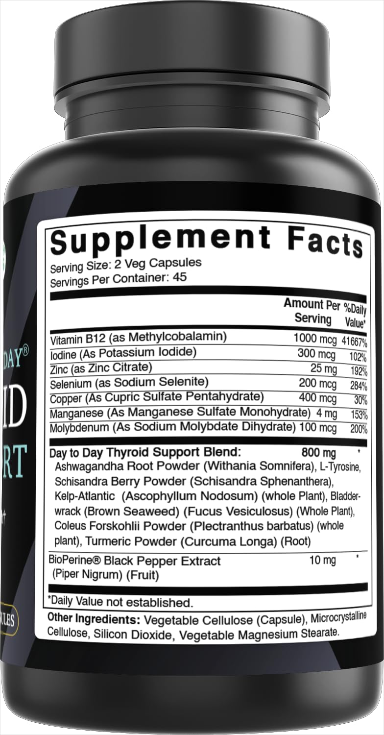 90 Vegetable Capsules Thyroid Support Supplement W807177