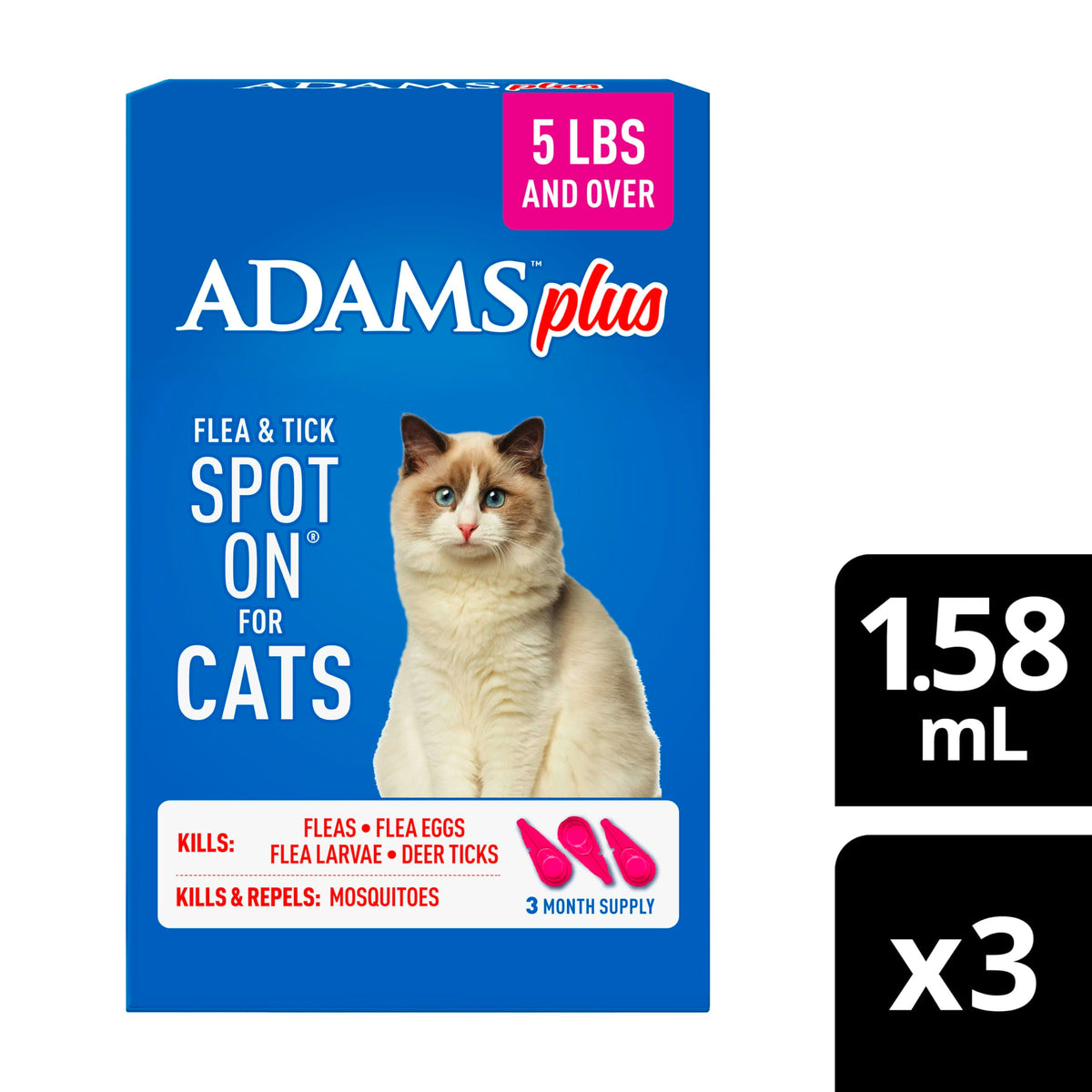 Flea and Tick Prevention Spot On for Cats 3 Pack R10274