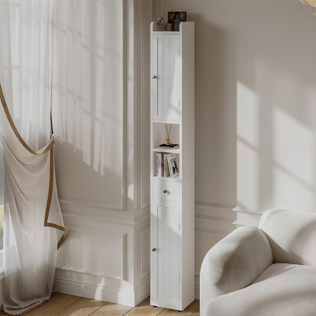 Narrow Bathroom Storage Cabinet with Drawer Q37860