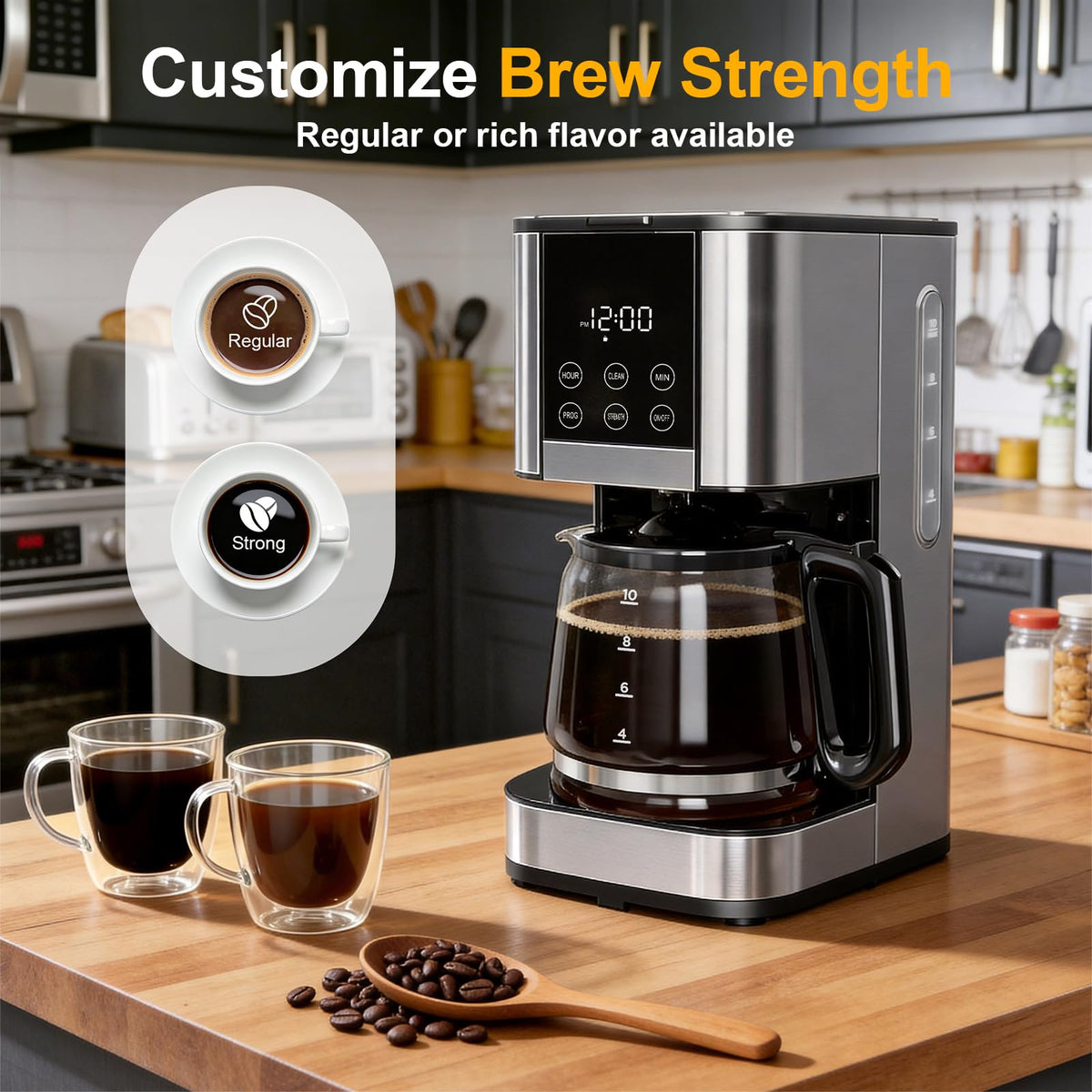 10 Cup Programmable Drip Coffee Maker with Glass Carafe N14699